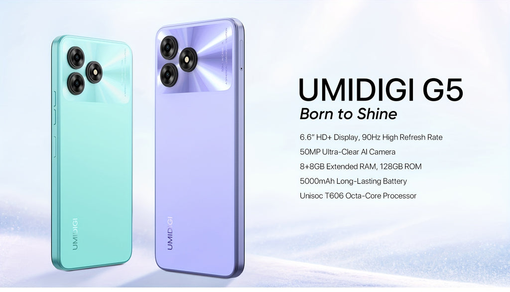UMIDIGI Entsperrtes Handy, G5 Unisoc T606, 8GB +128GB Android 13 Smartphone Entsperrt Mit 6.6" Vollbild, 50MP+2MP+8MP AI Dreifachkamera, 5000mAh Akku Schnellladung Mobiltelefone