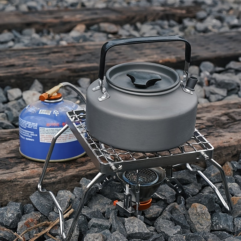 Portable & Lightweight Camping Grill: Adjustable Stainless Steel Grate, Foldable Design - Perfect for Hiking, Picnics, Fishing