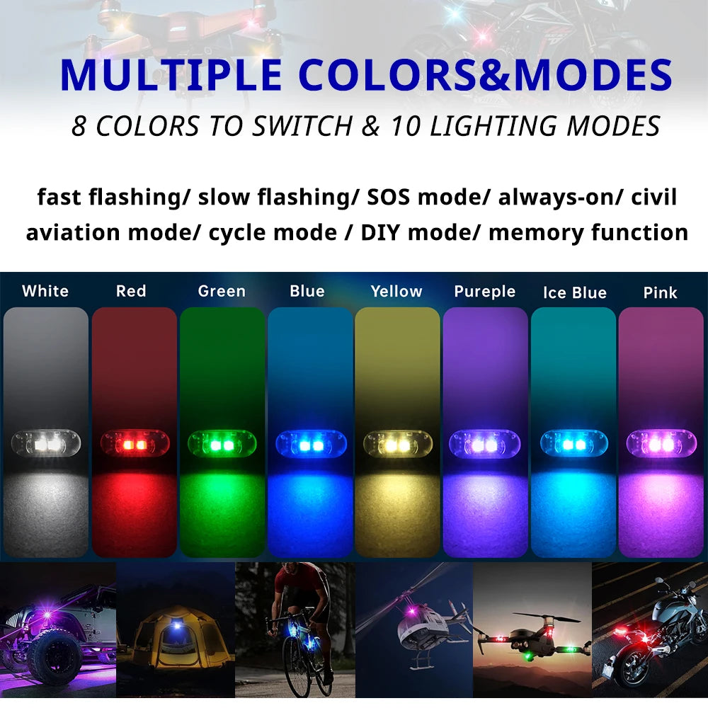 RGB LED Drabare Partytjieligte Afstandbeheer Draadlose Beligting Herlaaibare Motorvoetruimlig Ondergloeistelle Toebehore Geskenk