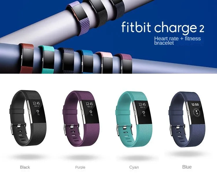 Fitbit Charge 2 Fitness Tracker Smart Wristband Heart Rate Monitor Sleep Steps Call Reminder GPS Sports Watch for iOS Android