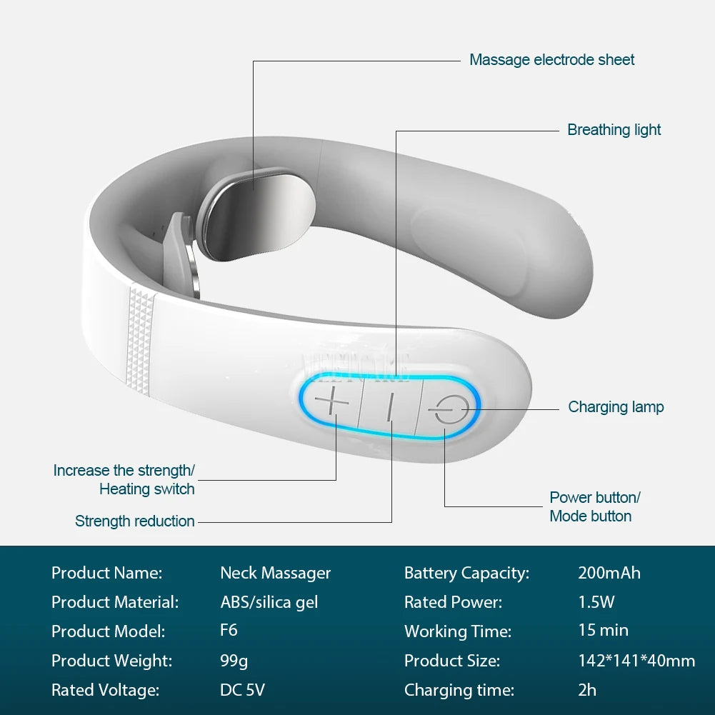 TENS Pulse Back Neck Massage 4 Models Electric Smart Shoulder Cervical Massager Muscle Beating Health Care Tool
