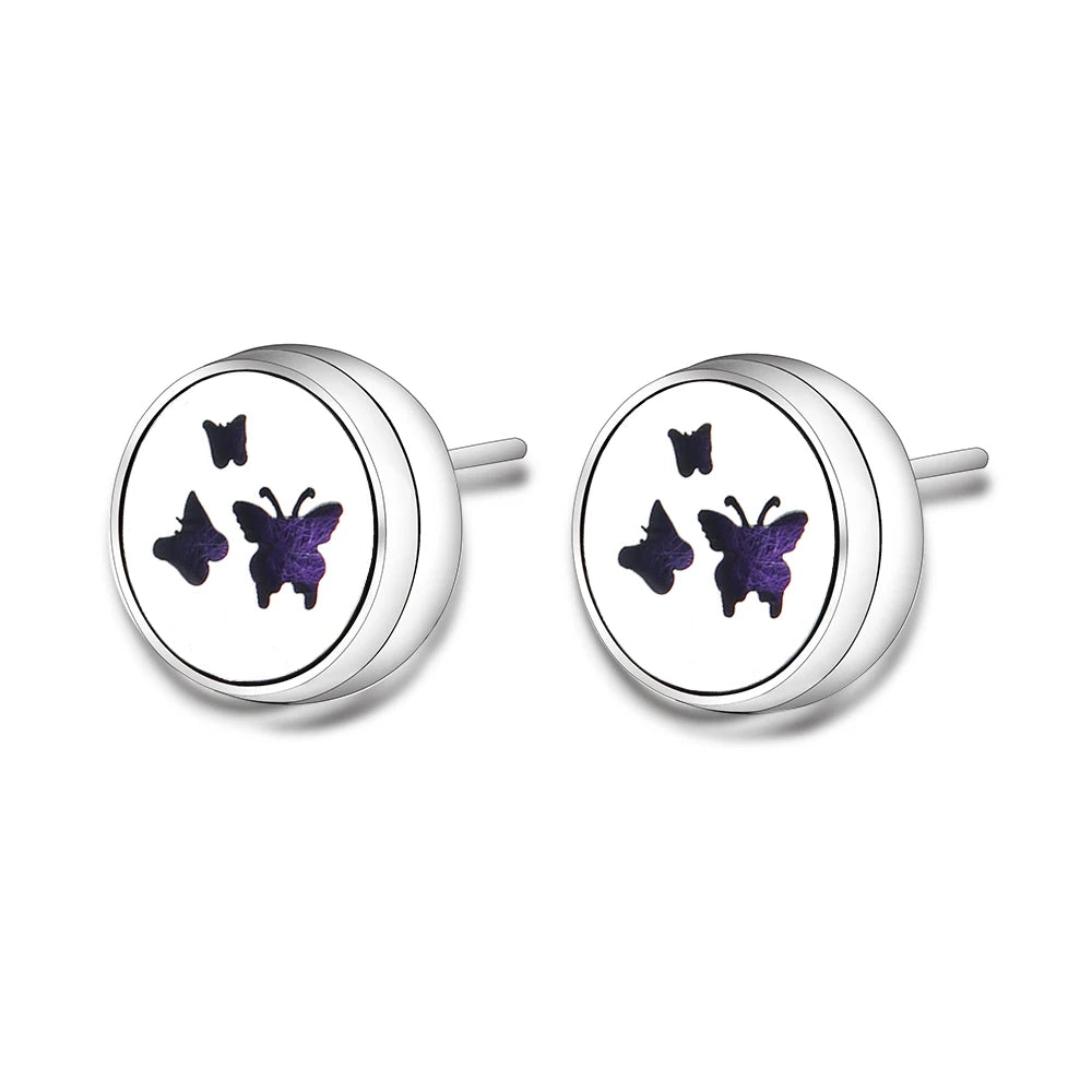 New Aromatherapy Ear Studs Earrings Stainless Steel Spiral Open Perfume Locket Angel Wings Fashion Women Earrings 2022 Jewelry