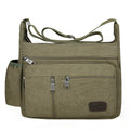 Men's Fashion Vintage Retro Canvas Crossbody Bag with Logo Large Capacity Urban Simplicity Style Zipper Closure Spring