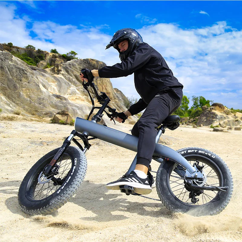 Electric Mid Drive Rear Hub 750W Brushless Motor 48V 20-Inch Tires Dual Suspension 7-Speed Aluminum Alloy Adult Mountain Bike