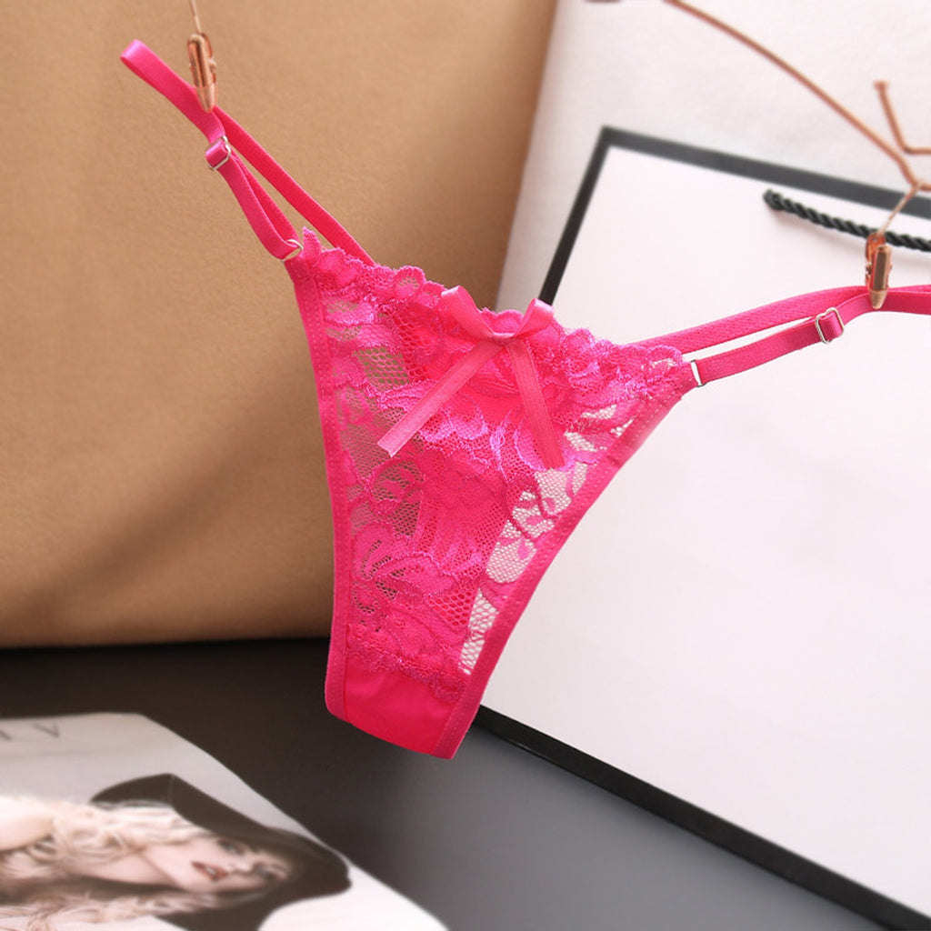 Ladies Lace Sexy Panties Embroidered Bandage Underwear Women Transparent Breathable Thongs Bowknot Sexy Lingerie трусы женские