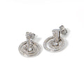 Custom Fashion Modern Geometric Luxury Diamond CZ 925 Silver Cubic Zirconia Stud Earrings Indian Statement Jewelry for Women