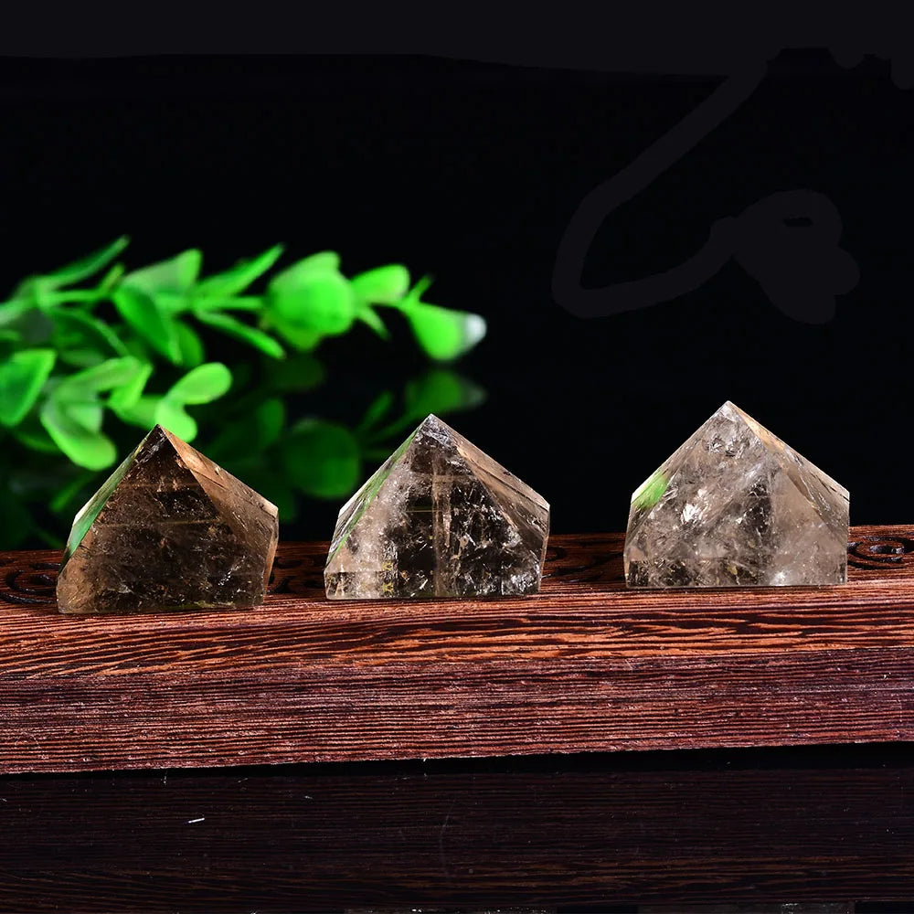 Natural Fluorite Crystal Pyramid Quartz Healing Stone Chakra Reiki Crystal Tiger Eye Point Home Decor Crafts Of Gem Stone 1PC