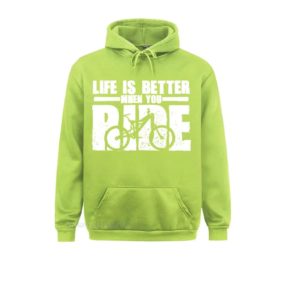 Mountain Bike Cycle Rider Casual Hoodie Life Is Better When You Ride Anime Men's Harajuku Men New Design Sweapullover Hoodie