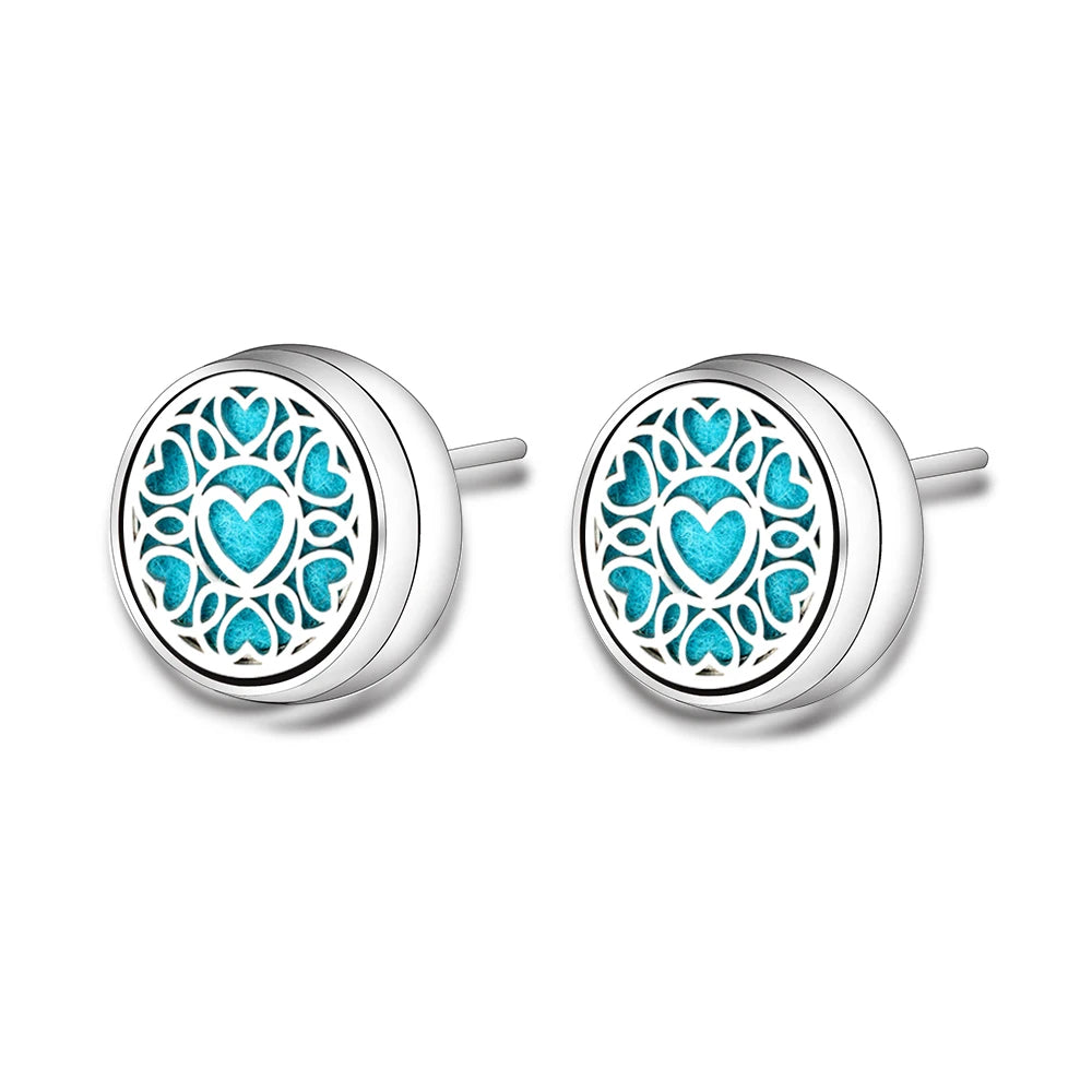 New Aromatherapy Ear Studs Earrings Stainless Steel Spiral Open Perfume Locket Angel Wings Fashion Women Earrings 2022 Jewelry
