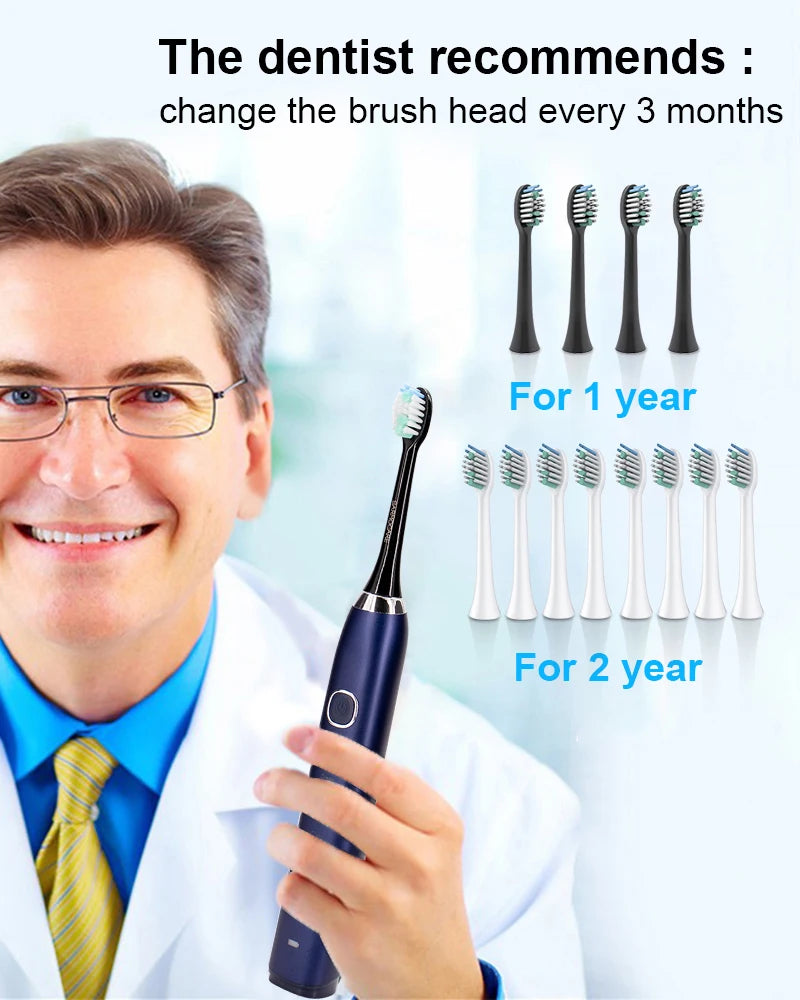 2025 Hot Selling IPX7 Waterproof Sonic Electric Toothbrush Portable Wireless Automatic Medium Cleaning for Home & Hotels