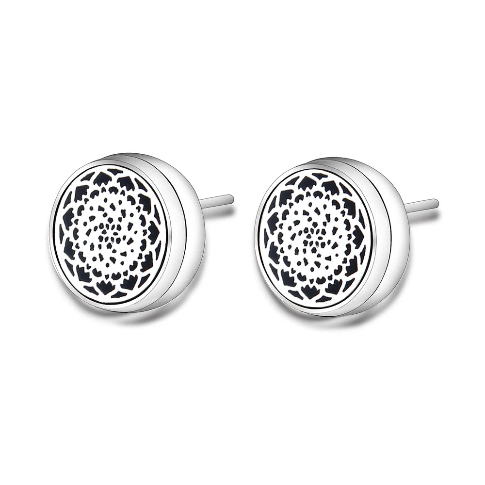 New Aromatherapy Ear Studs Earrings Stainless Steel Spiral Open Perfume Locket Angel Wings Fashion Women Earrings 2022 Jewelry