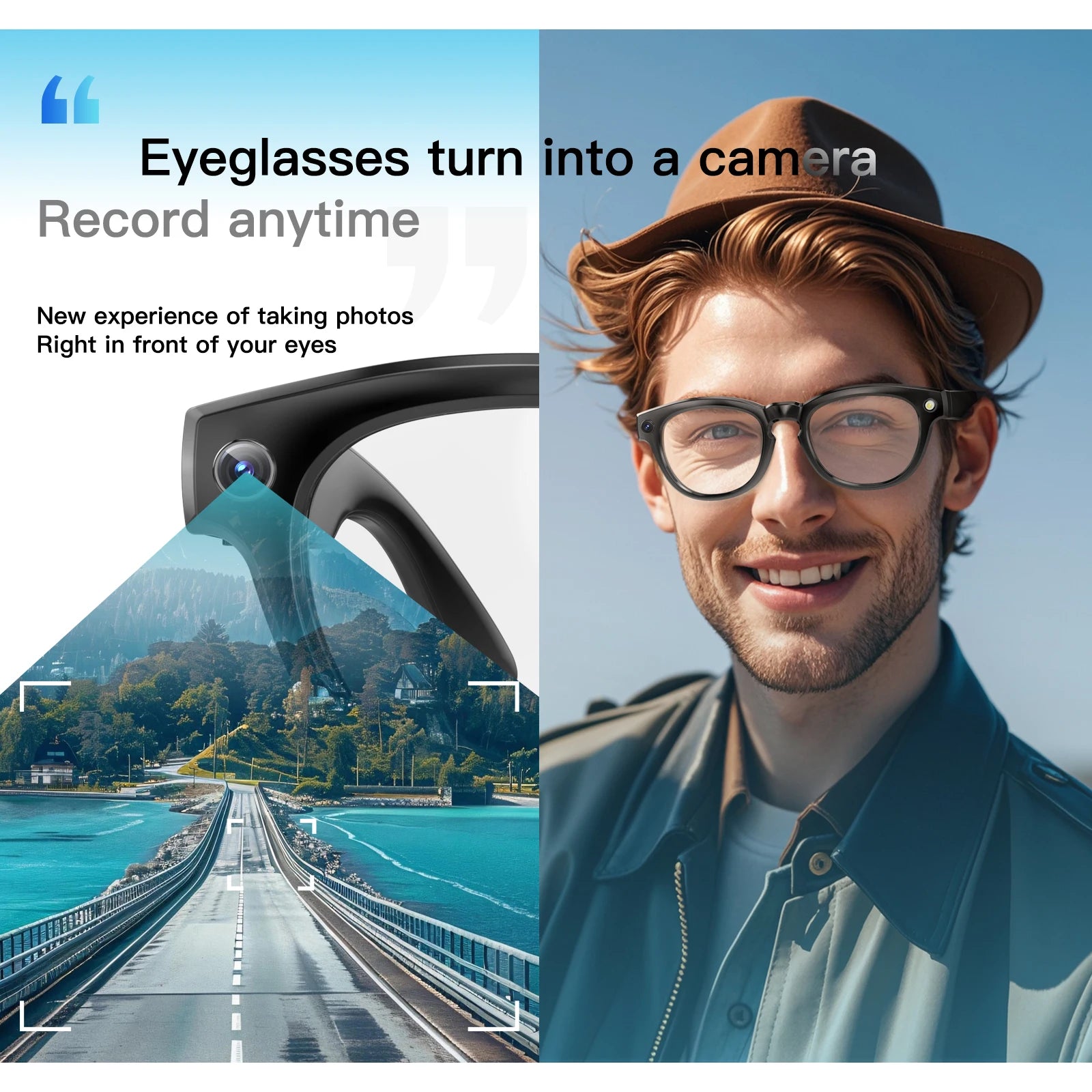 2025 New AI Camera Sunglasses Smart Glasses BT Blue Light Intelligent Ai Smart Glasses With Translator Voice Control