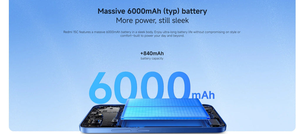 Global Version for Redmi 15C Octa Core LTE HD 6+128G Mobile Phone Original Cellphone Smartphone
