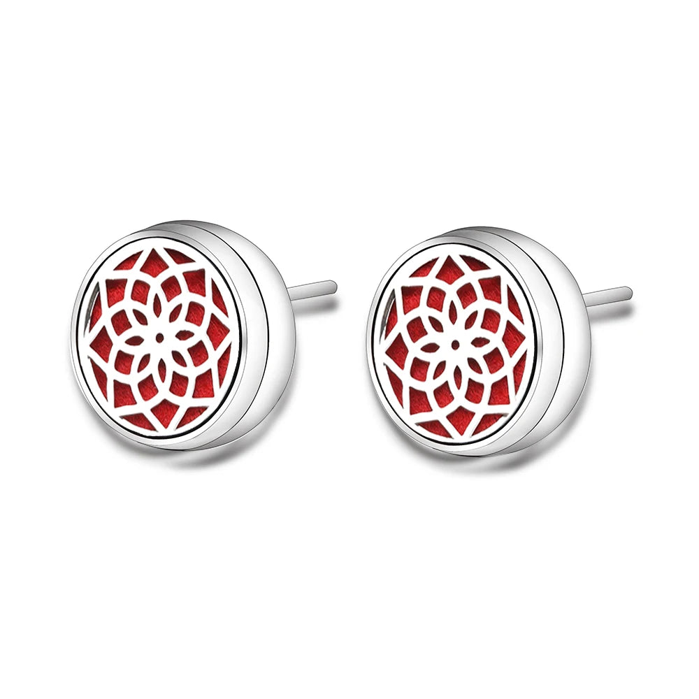 New Aromatherapy Ear Studs Earrings Stainless Steel Spiral Open Perfume Locket Angel Wings Fashion Women Earrings 2022 Jewelry