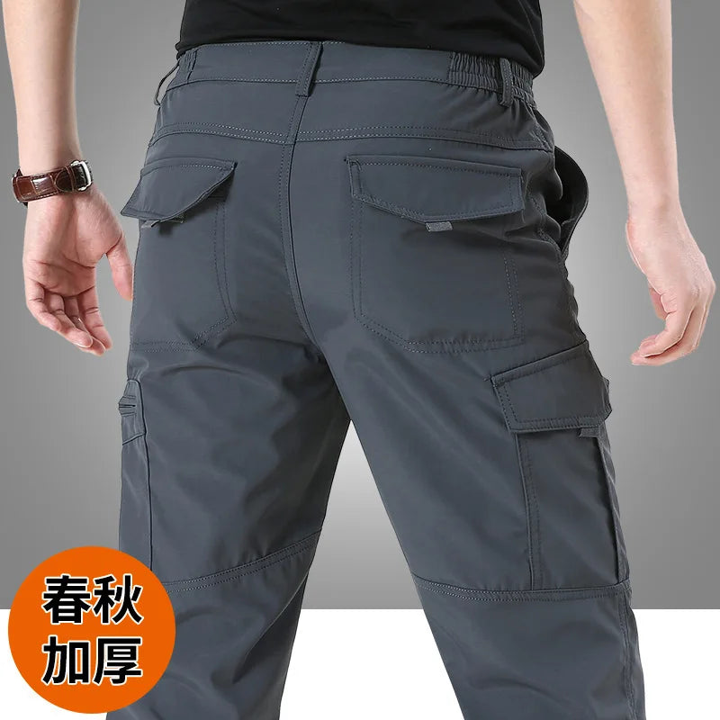 Men's Summer Casual Pants Quick Dry Lightweight Tactical Cargo Mid Waist Nylon Waterproof Waterproof Style