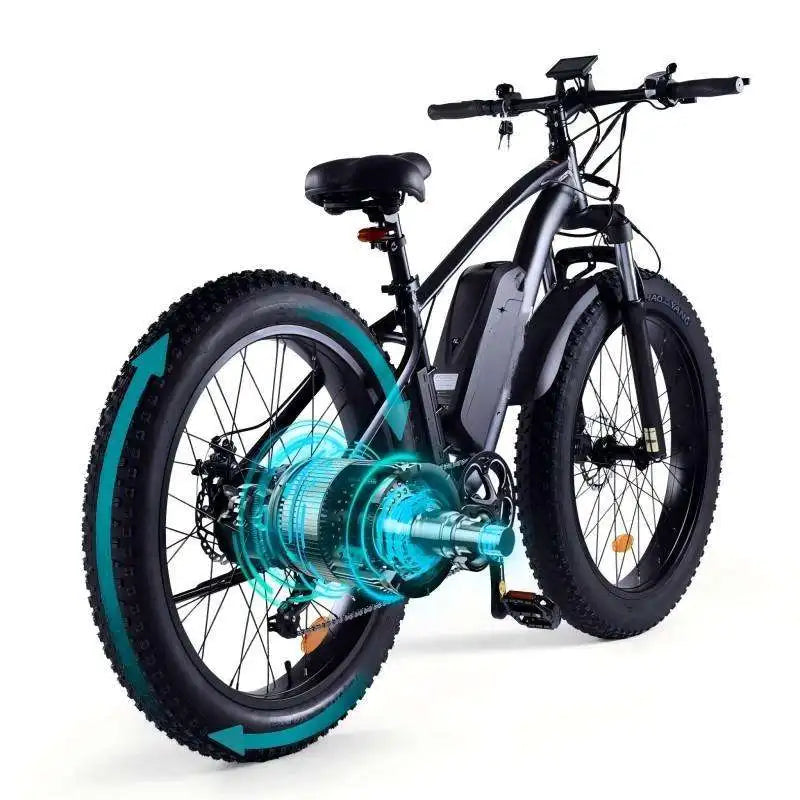 Rear Hub Motor Disc Brake Aluminum Alloy 26-inch 500W Electric Moped Model E-bike 001 with Wide Tire