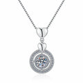 925 Sterling Silver Valentine's Day Jewelry Round 1/2ct Moissanite Diamond Necklaces