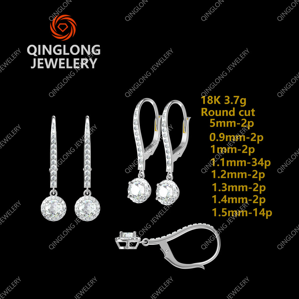 Custom Lab Grown Diamond Earrings Studs IGI Certified Round Lab Diamond Earrings 10k 14k 18k Solid Gold Jewelry