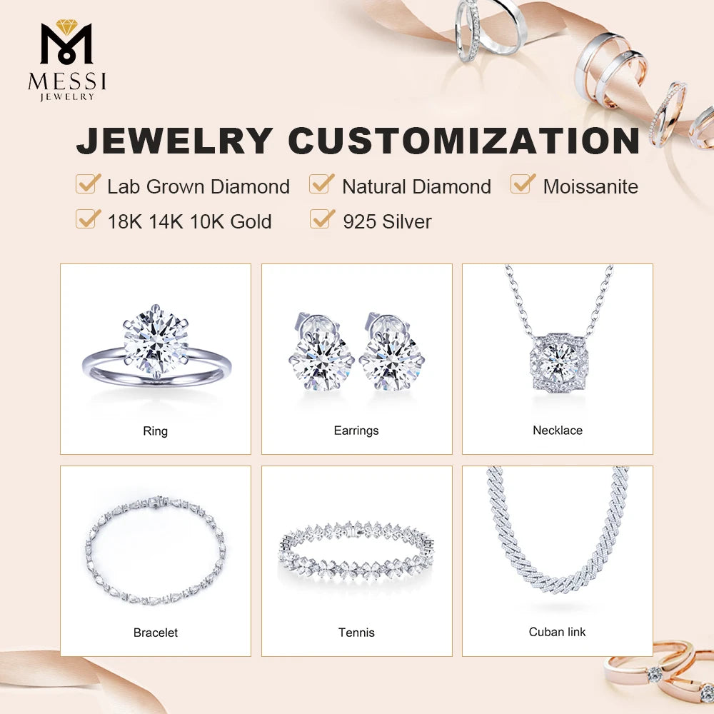 Messi Gems MSN-764 Diamond Pendant Necklace 18k White Gold 2ct D VVS2 Oval Cut Lab Grown Diamond Necklace