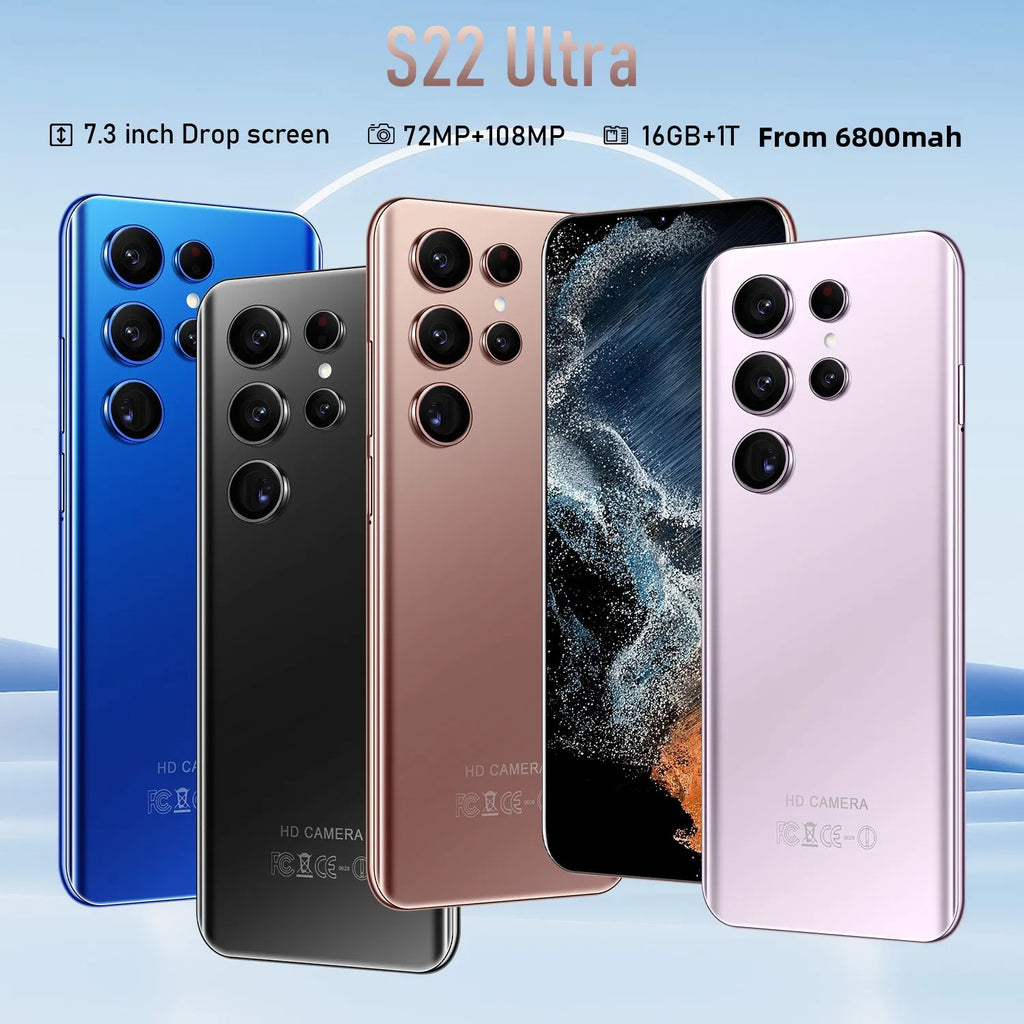 S23 ULTRA Neues 6,7 Zoll Smart Android All-in-One Telefon 108MP Grenzüberschreitende englische Werksausgabe Dropshipping Auf Lager