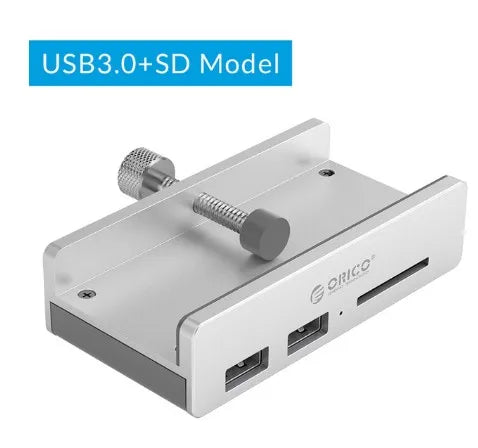 ORICO MH4PU Aluminum 4 Ports USB 3.0 Clip-type HUB For Desktop Laptop Clip Range 10-32mm With 100cm Date Cable gift package