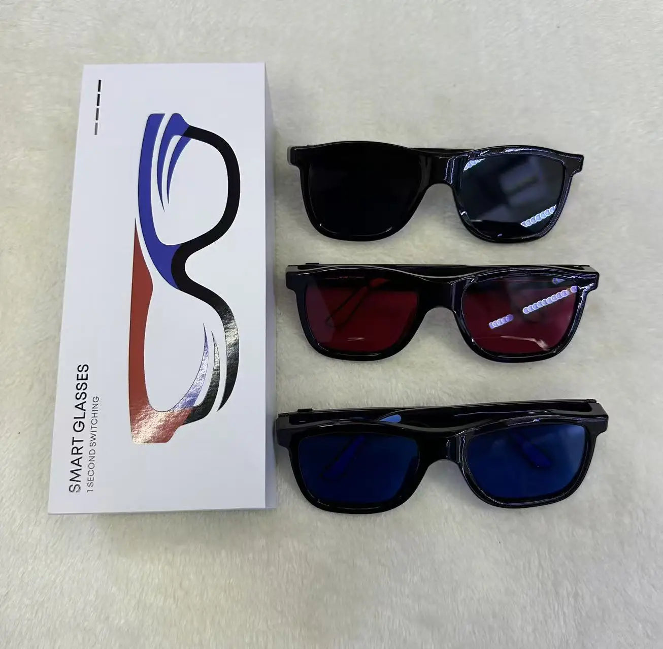 E05C Smart Glasses with AI-Powered Real-Time Voice Translation Electrochromic Lenses Anti-Blue Light 100mAh Battery