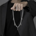 Men's Gothic Punk Style Silver Color Stainless Steel Link Chain Spike Choker Necklace Jewelry For Women