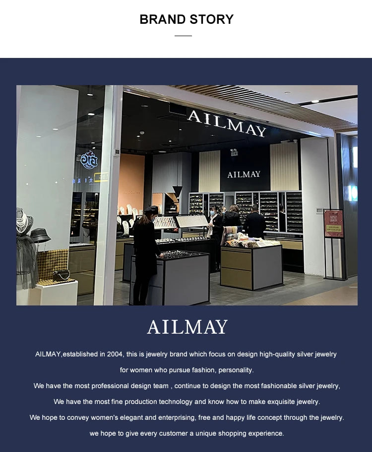 Ailmay Outentieke 925 Sterling Silwer Blink Deursigtige Sirkoon Romantiese Hart Stapelbare Vingerrring Vir Vroue Trou Verloof Juweliersware