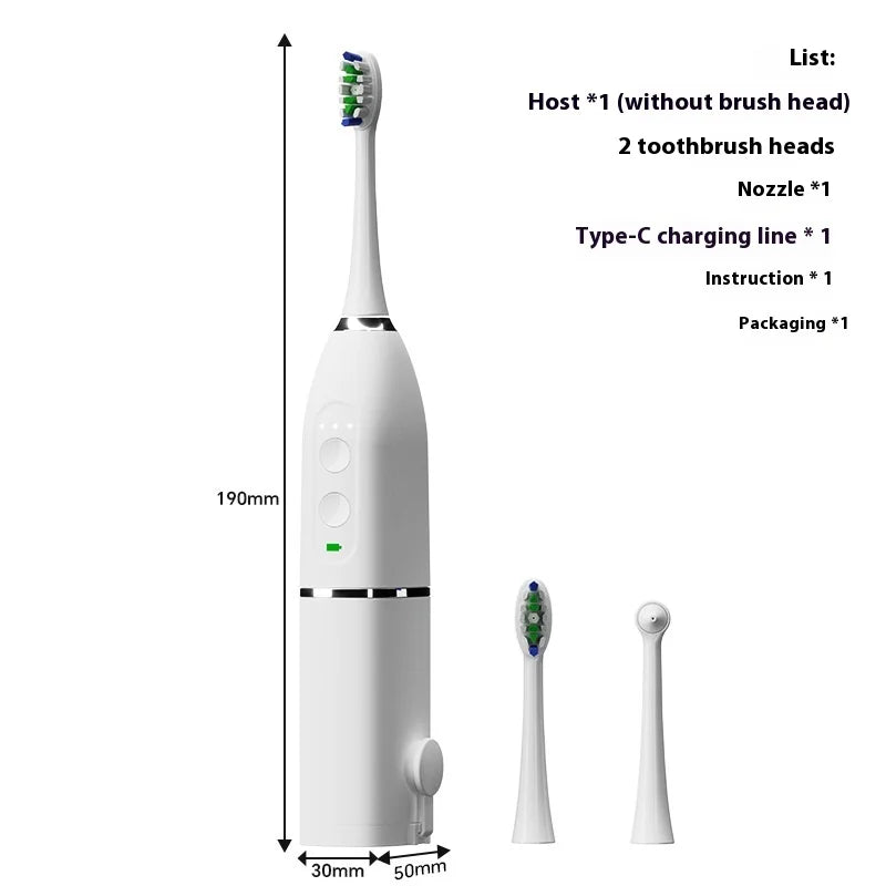 Direct Factory's New Portable 2-in-1 Sonic Vibration Electric Toothbrush Water Dental Flosser Household Dental Scaler Plastic