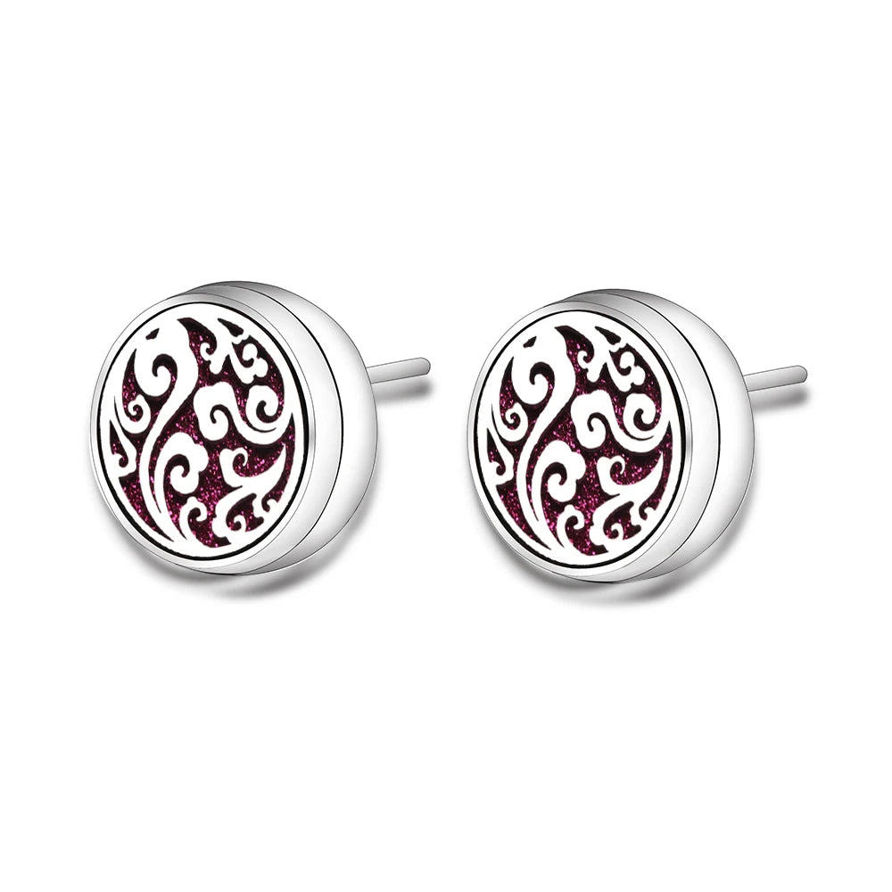 New Aromatherapy Ear Studs Earrings Stainless Steel Spiral Open Perfume Locket Angel Wings Fashion Women Earrings 2022 Jewelry
