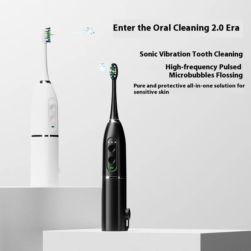 Direct Factory's New Portable 2-in-1 Sonic Vibration Electric Toothbrush Water Dental Flosser Household Dental Scaler Plastic