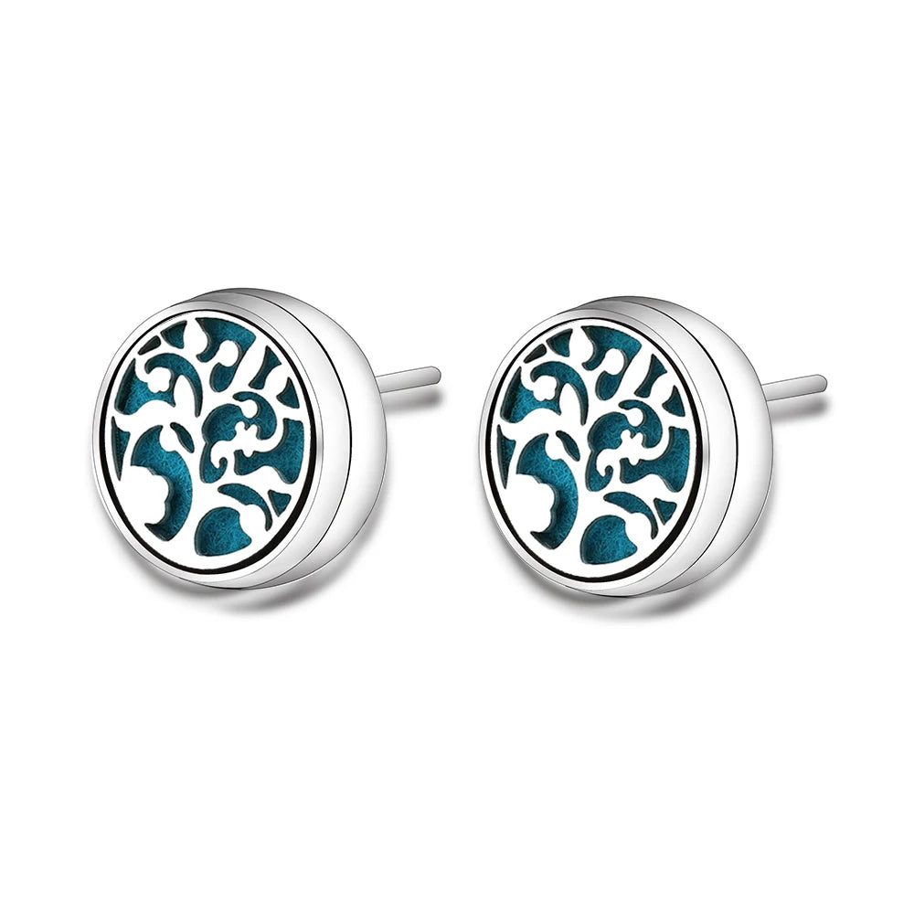 New Aromatherapy Ear Studs Earrings Stainless Steel Spiral Open Perfume Locket Angel Wings Fashion Women Earrings 2022 Jewelry