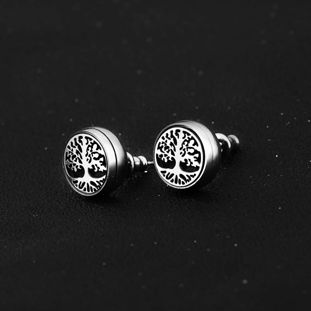 New Aromatherapy Ear Studs Earrings Stainless Steel Spiral Open Perfume Locket Angel Wings Fashion Women Earrings 2022 Jewelry