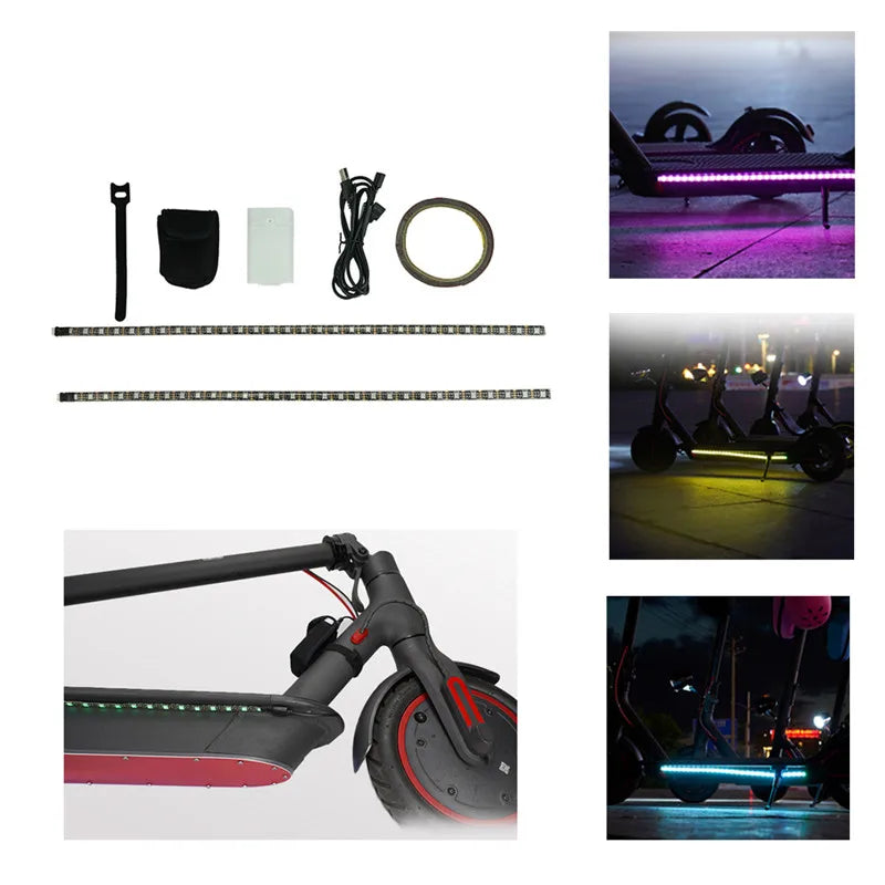 LED Strooklig Flitslig RGB Barlamp vir Xiaomi M365 Pro 1S Elektriese Bromponie Vir Ninebot Skaatsplank Lang Lig Flits Model