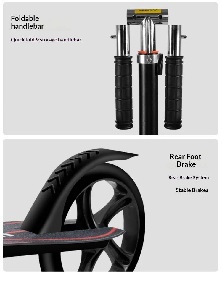 Wholesale Handbrake Foldable Scooter for Adults Teenagers Children Two-Wheel Commuter Scooter for City Campus Use