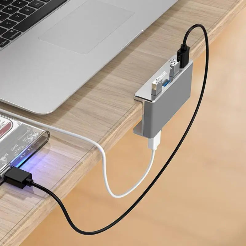ORICO MH4PU Aluminum 4 Ports USB 3.0 Clip-type HUB For Desktop Laptop Clip Range 10-32mm With 100cm Date Cable gift package