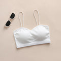 Wireless Bandeau Bra Eco-Friendly Thin Cotton Knitted Simple Design Convertible Flat Shoulder Straps Breathable Light Support