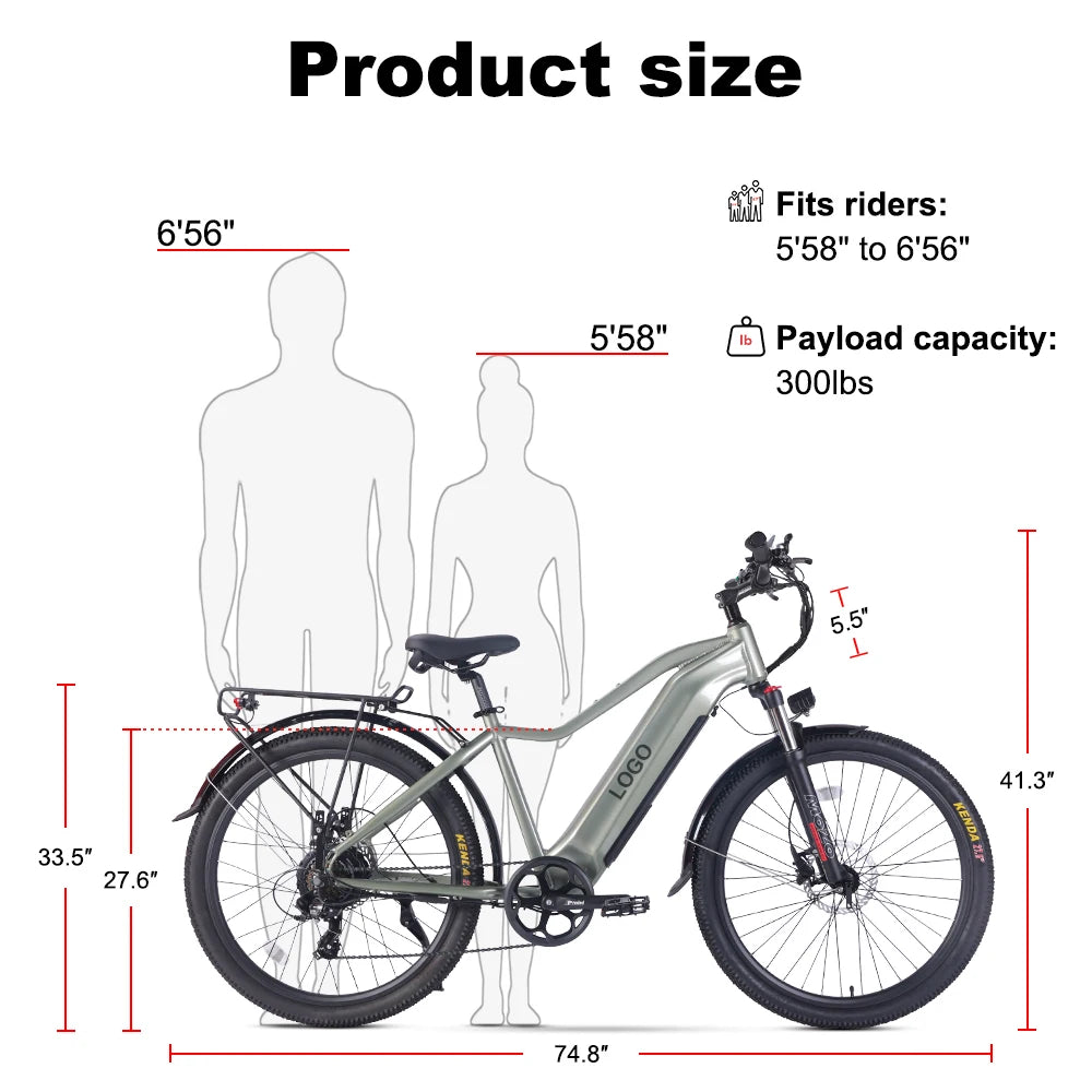USA Warehouse Ebike Off Road Lithium Ion 48V 15.6Ah Electric Bicycle 750W Long Distance Adults Mountain Electric Bike