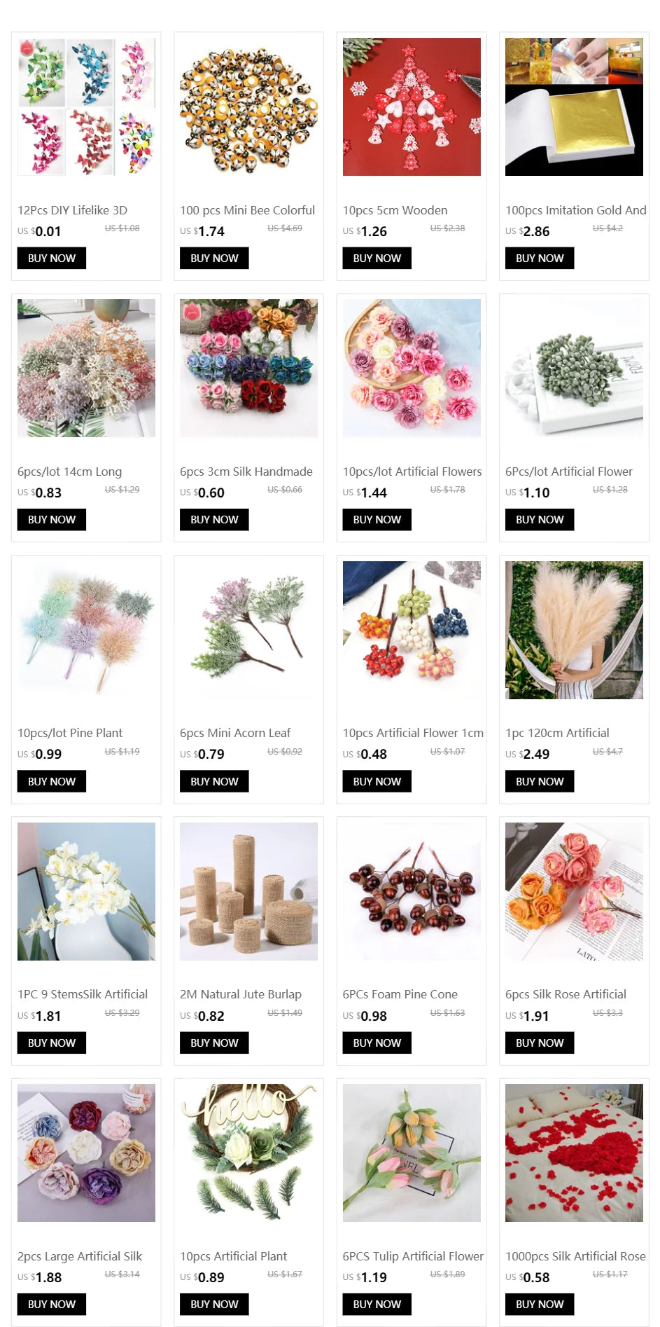 12/36/72/144PCS Rose Artificial Flowers Bouquet Fake Flowers for Home Decor Christmas Party Wedding Decoration Wreath Accessory