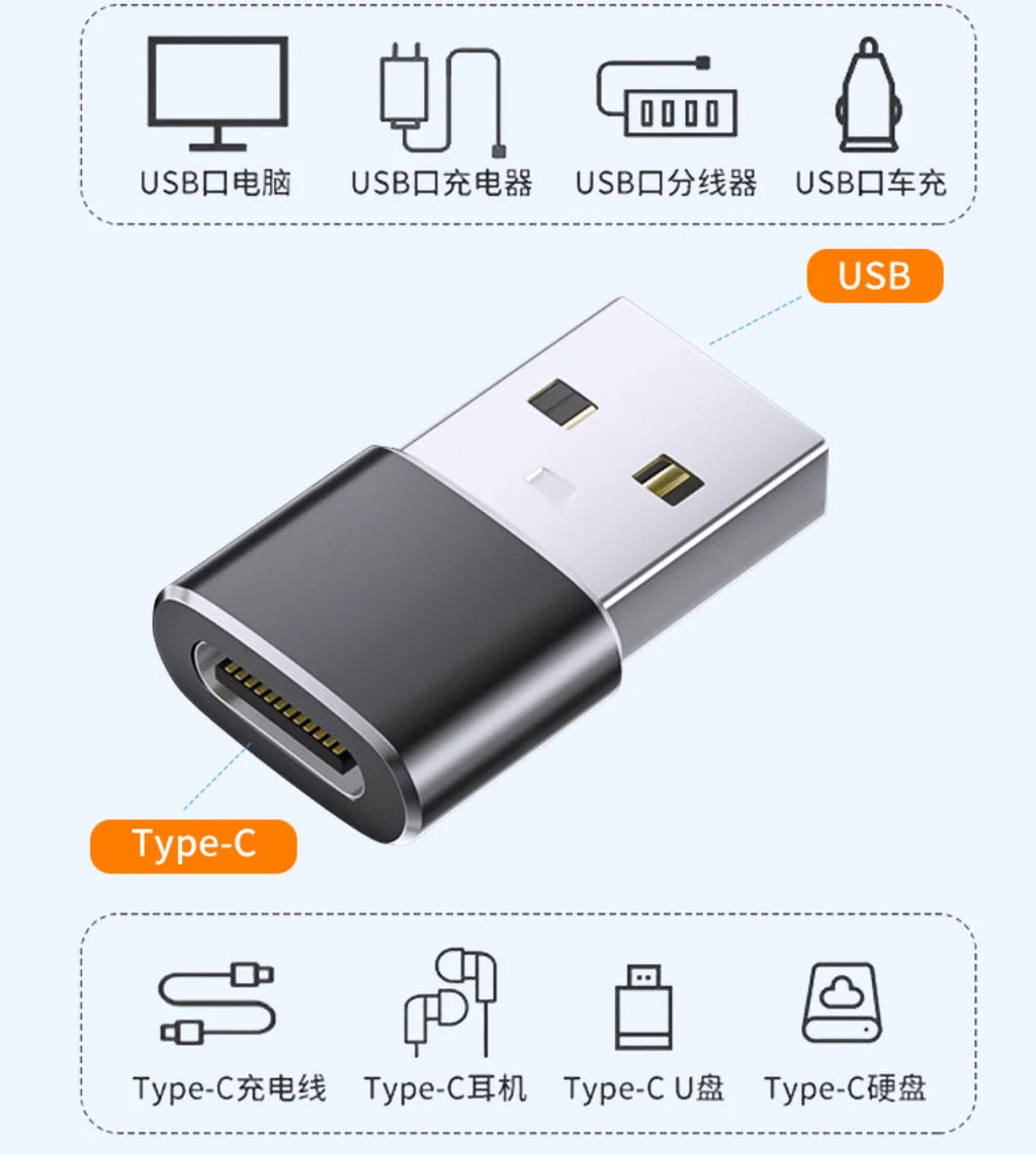 OTG USB C auf USB Adapter Handy Lade- und Datenkabel mit Typ-C Buchse Konverter Adapterkopf