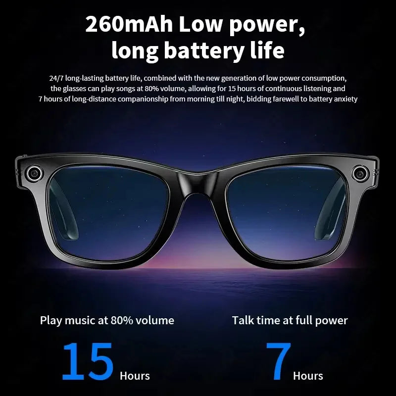 2026 Brand New AI Smart Glasses 8MP Camera Color-Changing WiFi/5G/4G IPX-6 Waterproof Dual Camera Smart Voice Assistant Music