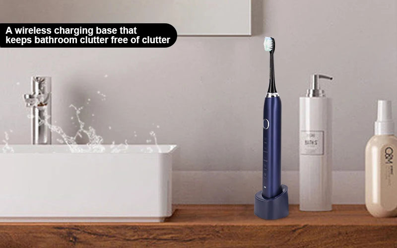 2025 Hot Selling IPX7 Waterproof Sonic Electric Toothbrush Portable Wireless Automatic Medium Cleaning for Home & Hotels