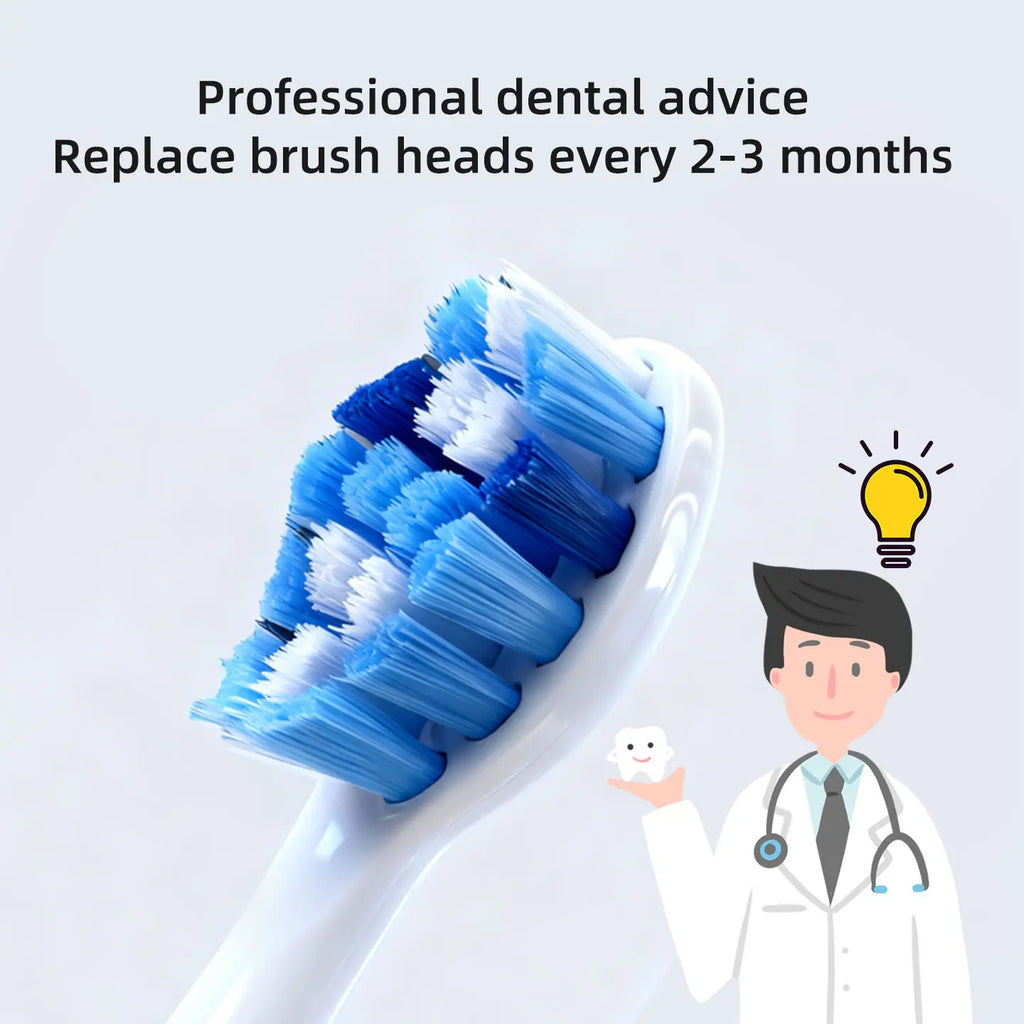 Bristle Antibacterial Electric Toothbrush Replacement Heads Compatible with Popular Sonic Brush Models 10 Pieces