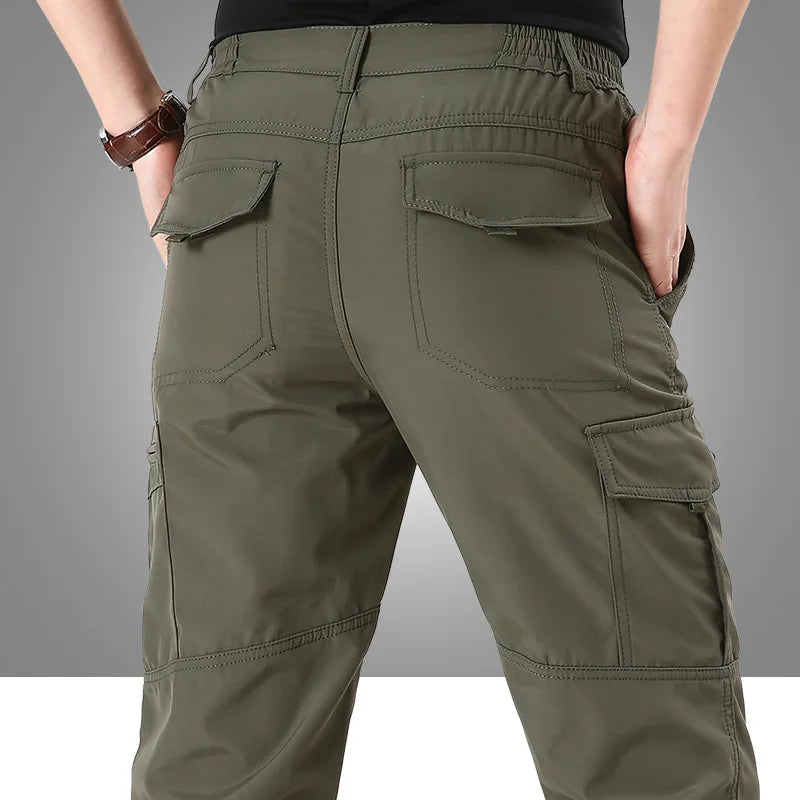 Men's Summer Casual Pants Quick Dry Lightweight Tactical Cargo Mid Waist Nylon Waterproof Waterproof Style