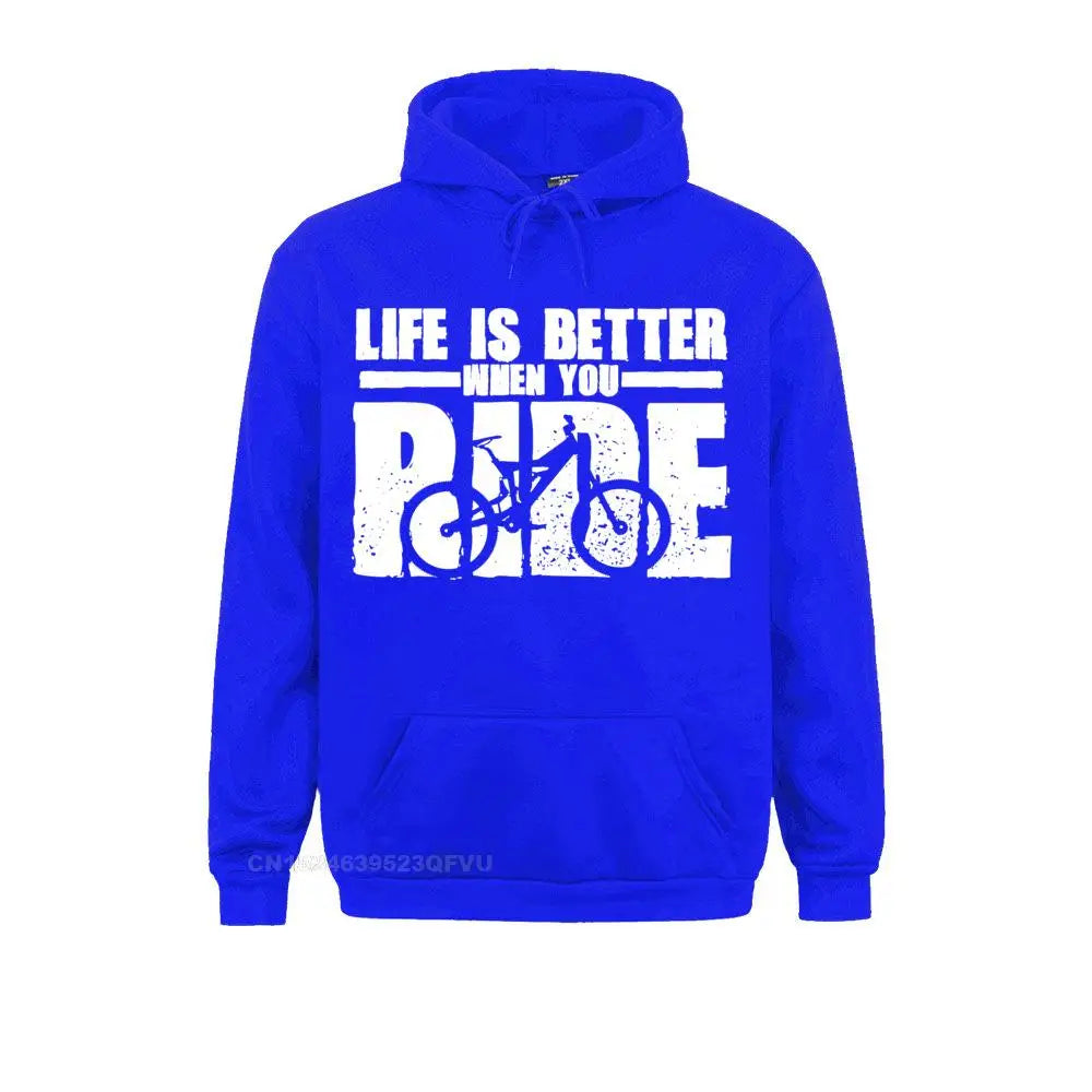 Mountain Bike Cycle Rider Casual Hoodie Life Is Better When You Ride Anime Men's Harajuku Men New Design Sweapullover Hoodie