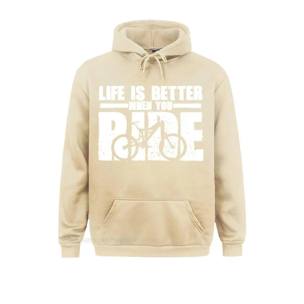 Mountain Bike Cycle Rider Casual Hoodie Life Is Better When You Ride Anime Men's Harajuku Men New Design Sweapullover Hoodie