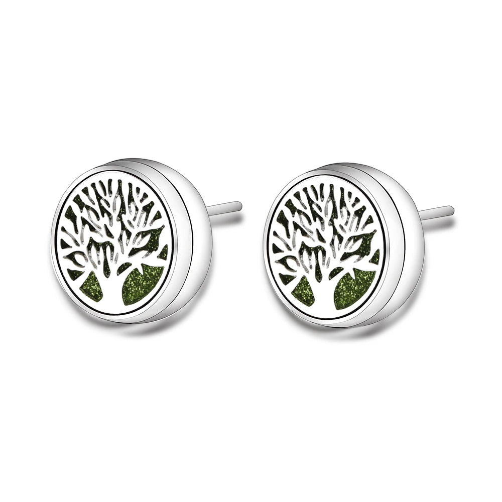 New Aromatherapy Ear Studs Earrings Stainless Steel Spiral Open Perfume Locket Angel Wings Fashion Women Earrings 2022 Jewelry
