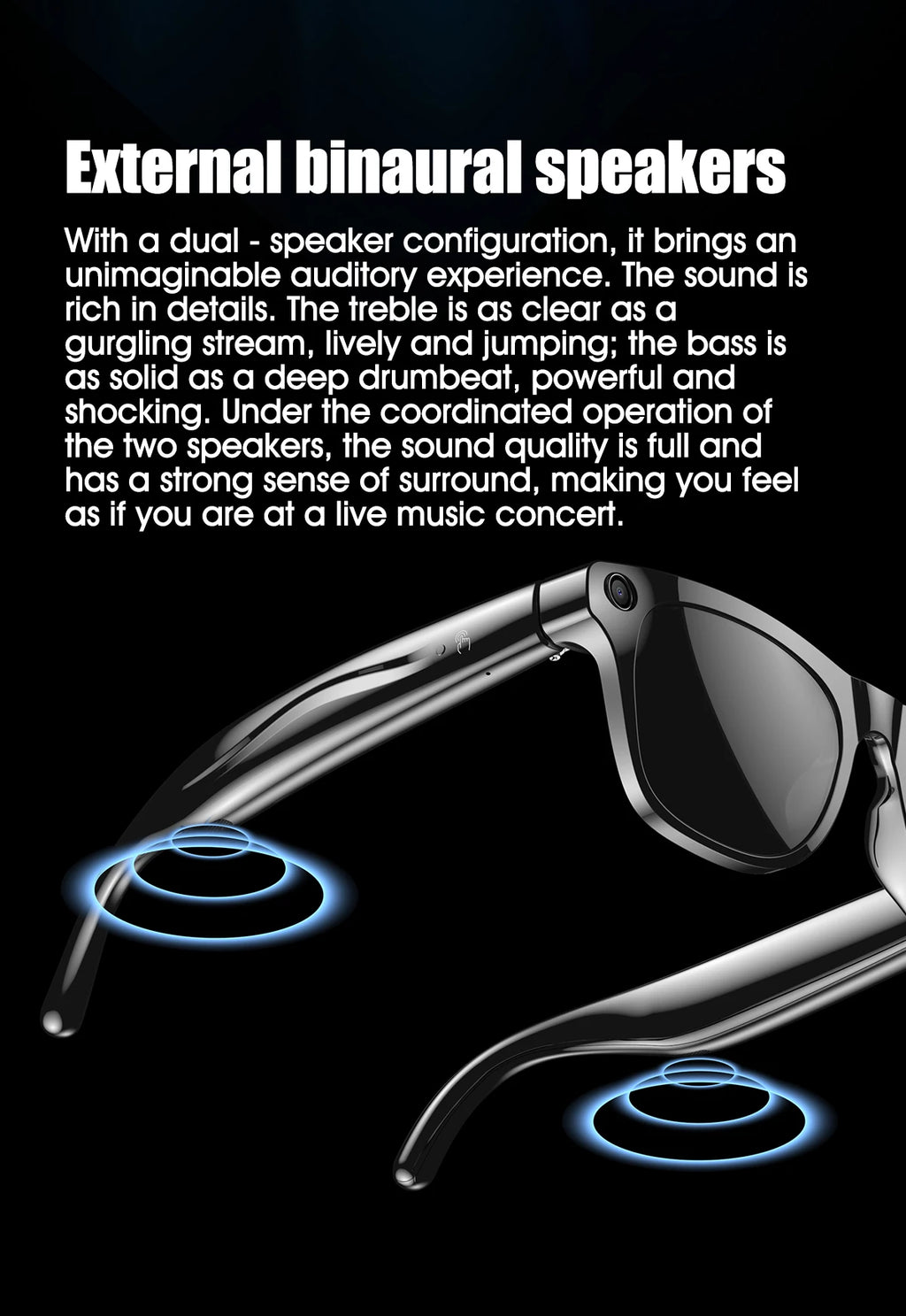 2025 New AI Camera Sunglasses Smart Glasses BT Blue Light Intelligent Ai Smart Glasses With Translator Voice Control