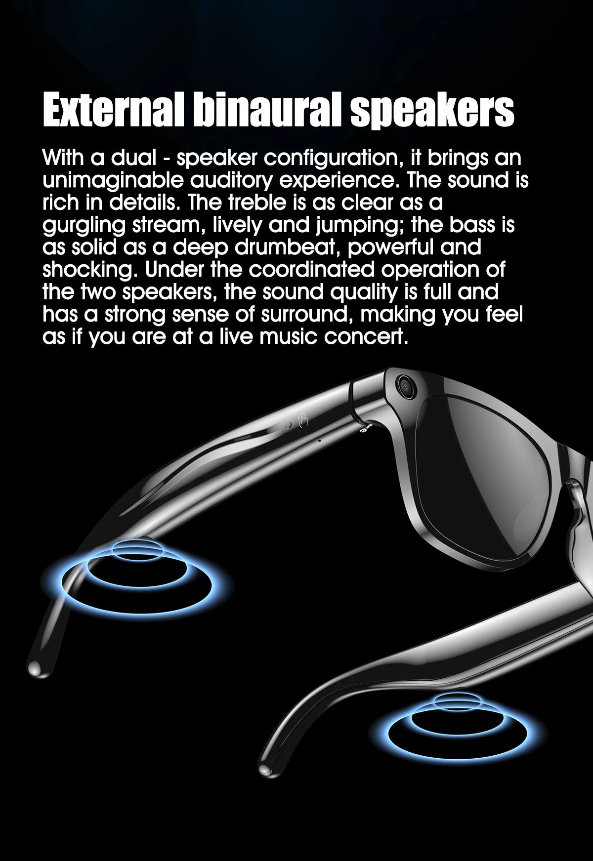 2025 New AI Camera Sunglasses Smart Glasses BT Blue Light Intelligent Ai Smart Glasses With Translator Voice Control