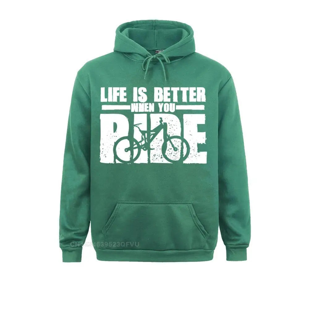 Mountain Bike Cycle Rider Casual Hoodie Life Is Better When You Ride Anime Men's Harajuku Men New Design Sweapullover Hoodie